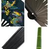 Single-Sided Tai Chi Ring Fan Bamboo Ribs Kung Fu Martial Arts Performance Dance Fan Dragon and Phoenix Right Hand Fold Hand Fan