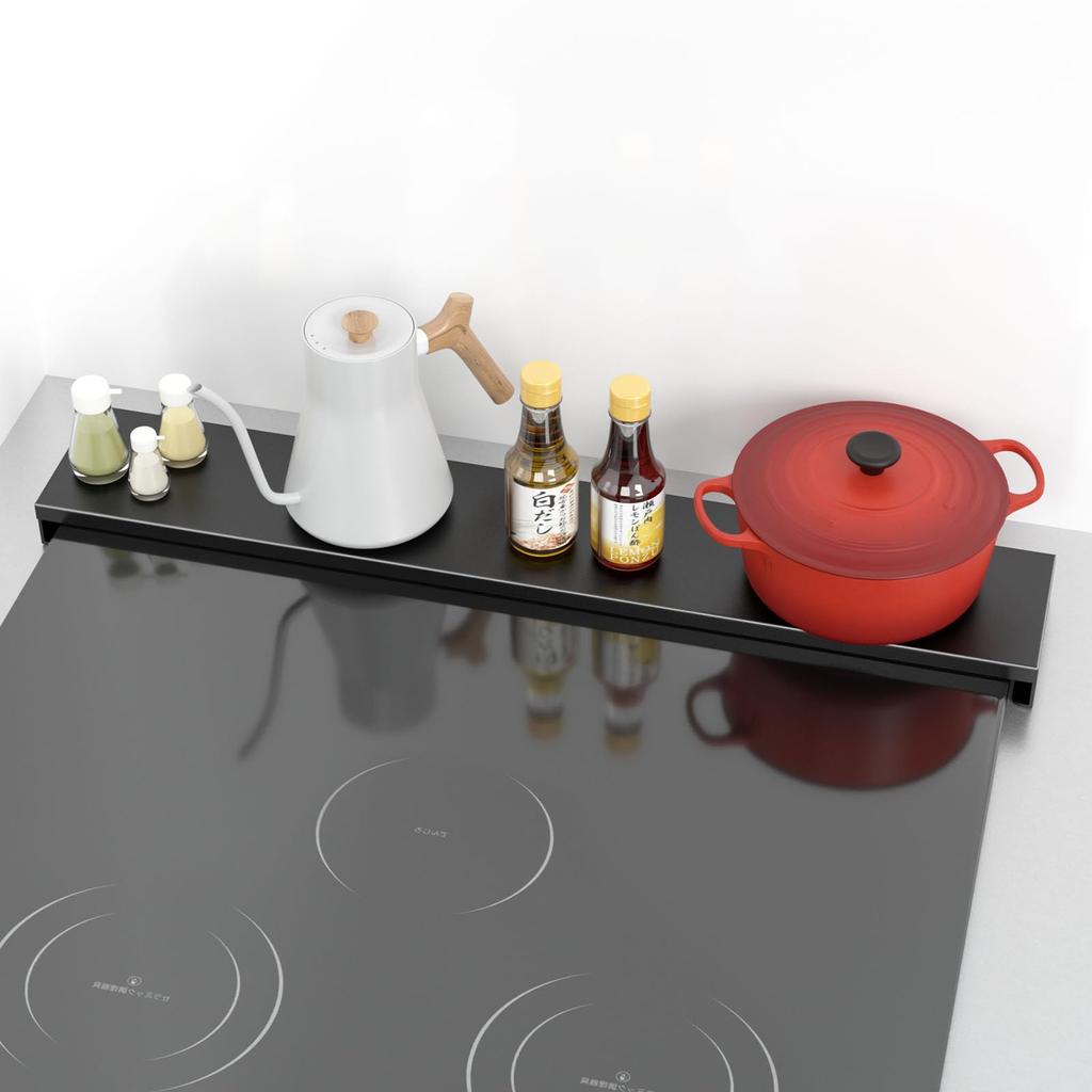 DAIWIN Exhaust Vent Cover 60cm Flat Stove Cover Thin IH Exhaust Vent Cover Kitchen Stove Back Rack Oil Splash Dirt Guard Compatible with IH Compatible