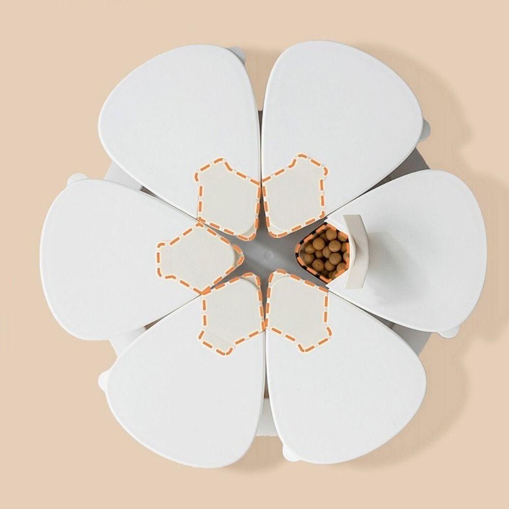 6 Pieces Food-Grade 6 Grids Grain Storage Box Airtight Rotating Rice Container  Home Use