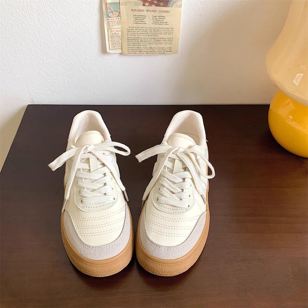 Korean Version of Versatile German Training Shoes Women's Summer Thin 2025 New American Hong Kong Style Retro Breathable Casual White Shoes