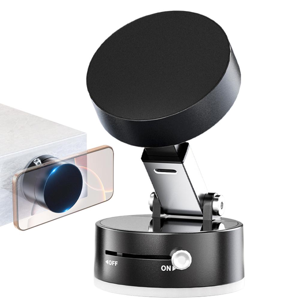 Vacuum Suction Cup Magnetic Car Mobile Phone Stand, Double-sided Foldable, Car Interior Accessories