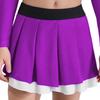 Girls Cheerleading Dance Performance Skirt: Contrast Color Elastic Waistband Two Layers Pleated Skirt for Competition