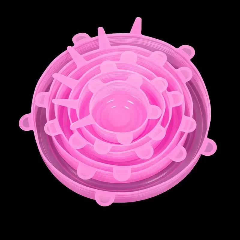 Container For Kitchen Storage Organization Adaptive Food Cover Dishes Adjustable Elastic Silicone Caps Refrigerator Plastic Home