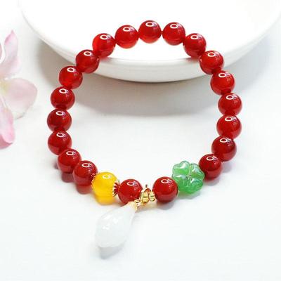 Magnolia Chalcedony & Natural Red Agate Bracelet MN2051612