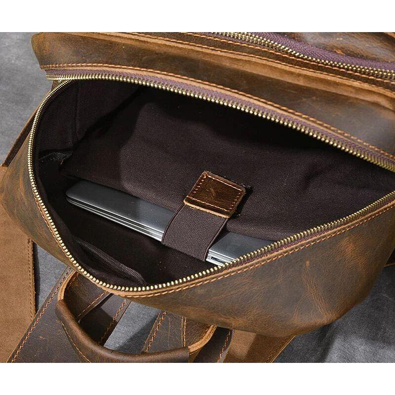 Büffelleder Rucksack Schultertasche Büro Laptop Rucksack Handtaschen 16 Zoll