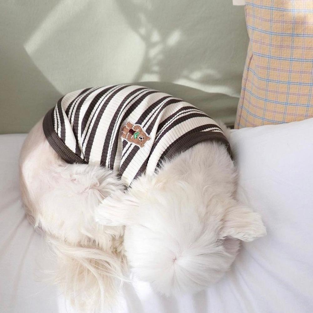 Colorful Stripe Dog Sleeveless Vest Cotton Pets Clothes New Puppy Shirt for Small Dogs