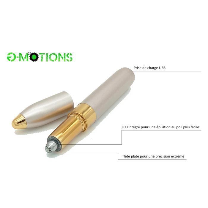 Rasoir/Tondeuse à Sourcils - G-MOTIONS - Électrique Indolore - Ultra Léger - Utilisation Mixte - Charge USB