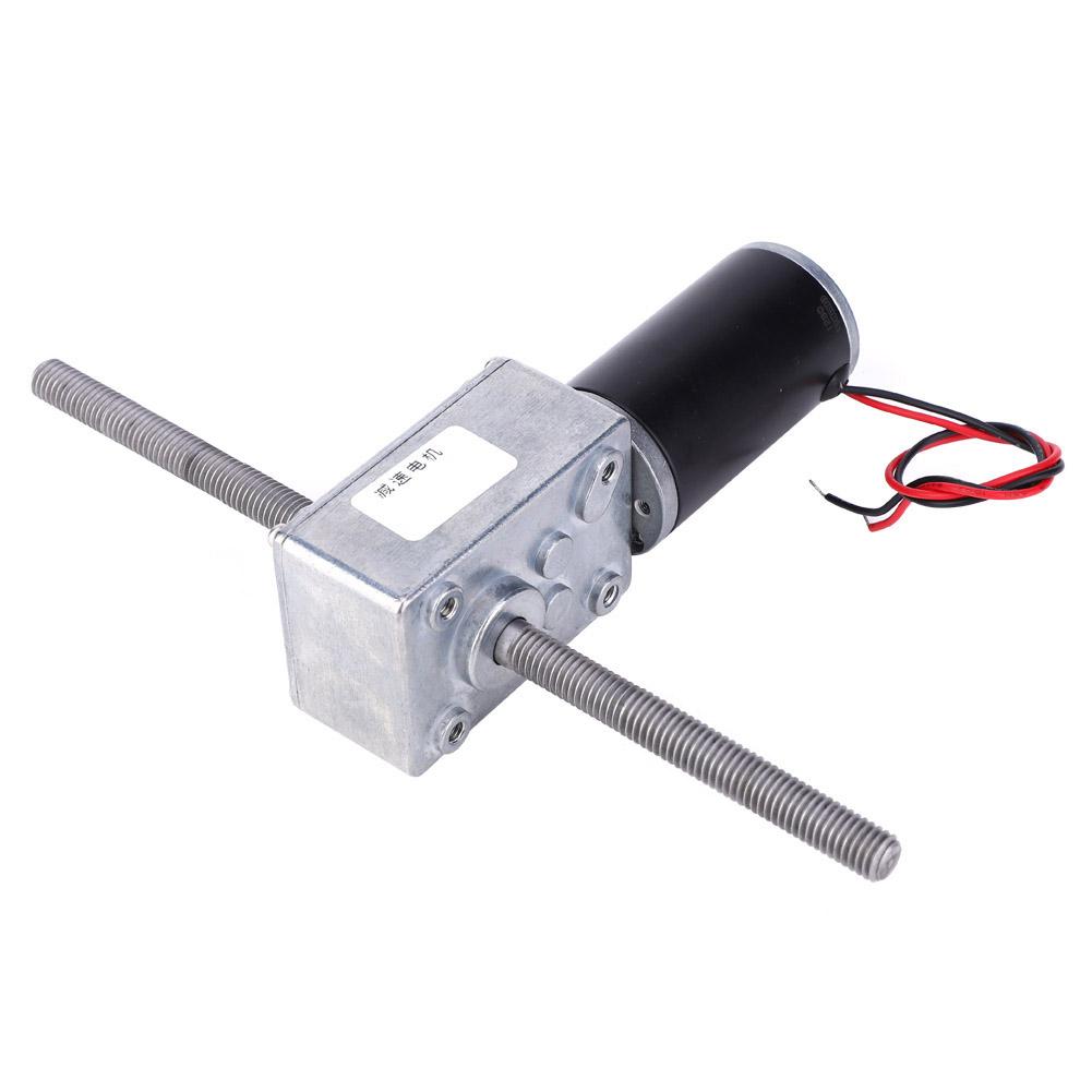 Motor Worm Gearbox High Torsion M8 Screw Double Shaft with Right Left Hand Thread without Flange(Reduction Ratio 17 )