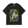 275 GSM Gewaschene T-Shirts 100% Baumwolle Einteilig V66 Zoro Print Unisex Schweres Baumwoll-T-Shirt