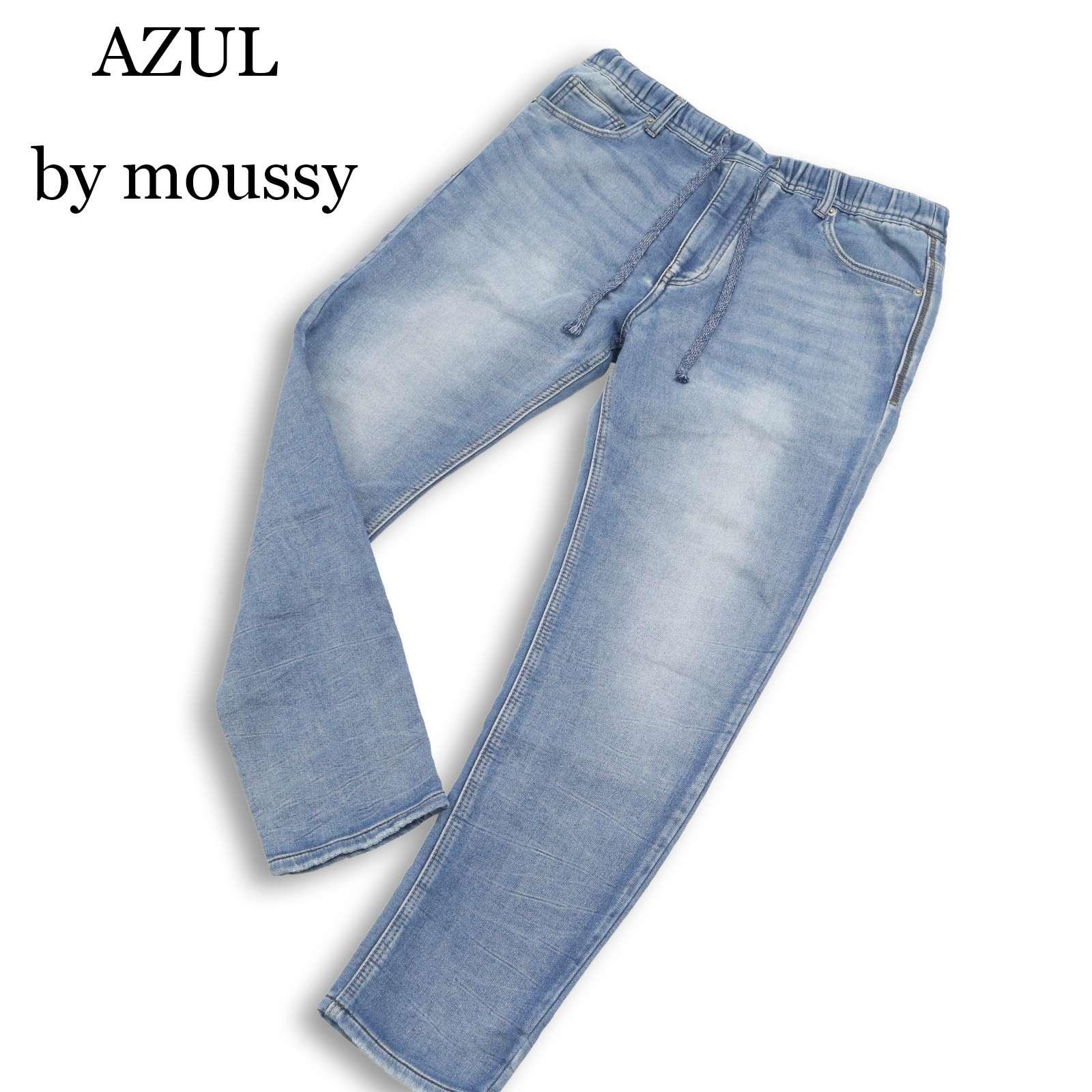 AZUL by moussy Sweat Dobby Denim Stretch Easy Jogger Pants Jeans Sz.L Men s