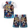 Sommer Herren Japanischer Anime Dragon Ball Kinder T-Shirt und Shorts Zweiteiler Super Mario 3D Gedrucktes Kinder Jungen und Mädchen Set