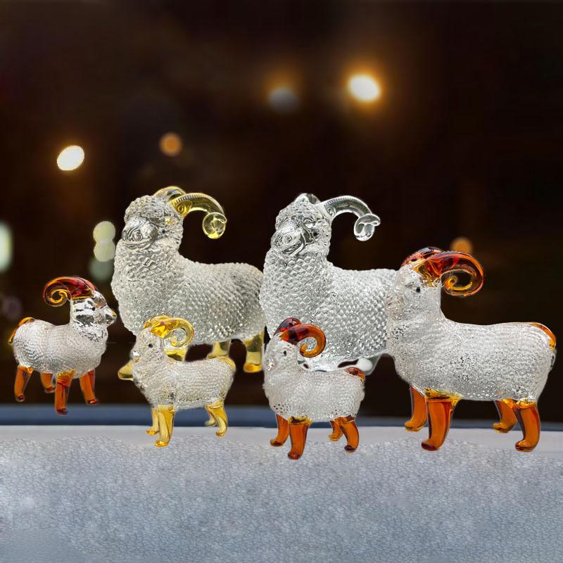 Crystal Sheep Figurine 2027 Zodiac Sheep Statue Home Desktop Bookshelf Office Ornament Sheep Decor Feng Shui Bring Fortune