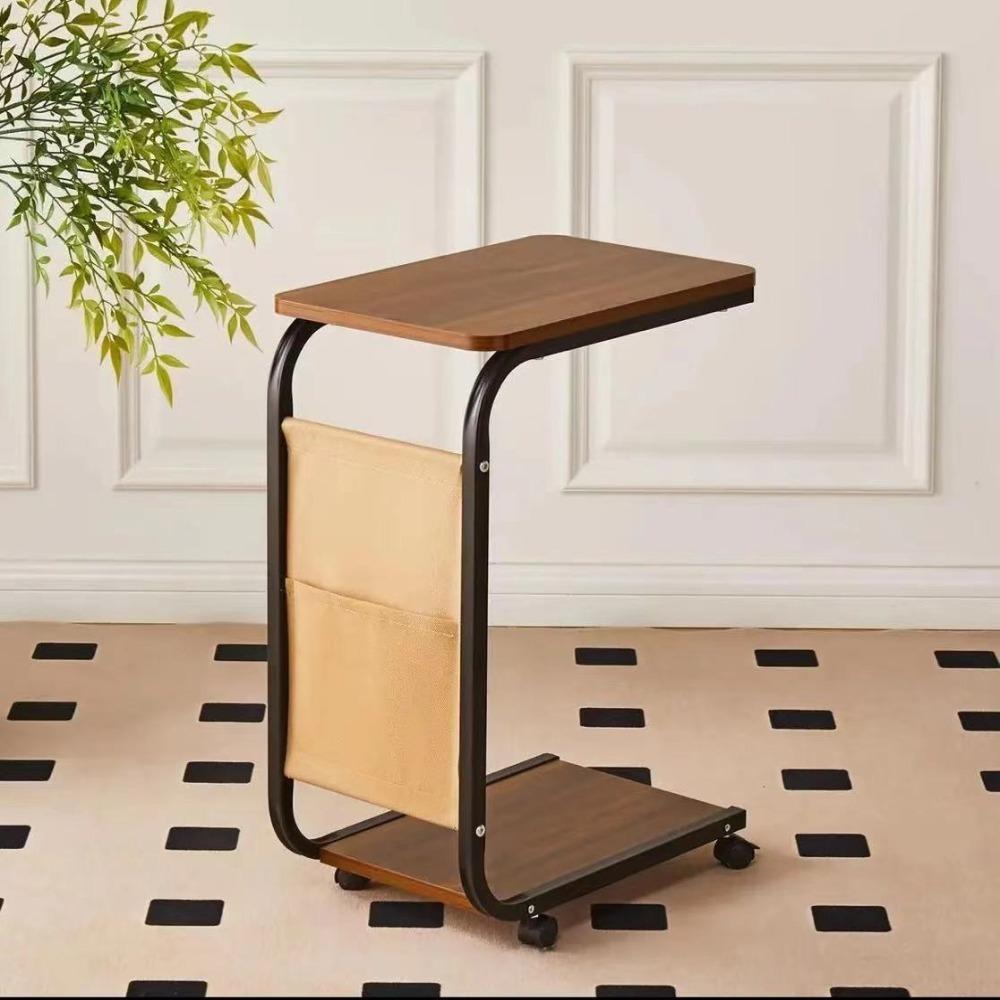 Movable Sofa Side Table 2-Tier Storage Shelf Bedside Table High Quality Coffee Table