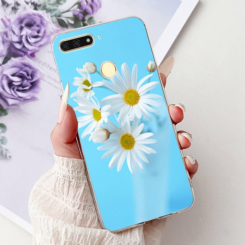 For Huawei Y6 Prime 2018 Case Clear Cute Fashion Flowers Luxury Painted Cover For Huawei Y6Prime 2018 Phone Case ATU-L42 ATU-L31