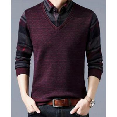 Uomo Autunno e Inverno Design a Pois Top Imbottito Maglia Sottogiacca