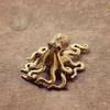 Miniature Octopus Figurine Retro Octopus Ornament Bronze Collectibles Statues Brass Octopus Figurine Offices Mini Statues Decor