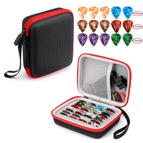 16-piece Set Guitar Pick Bag Celluloid Pick Fixed Pick Set Pick Storage Bag Box Set