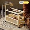 Sofa Side Table, Antique Style Tea Table, Mobile Tea Table, Small Push Table, Solid Wood Tea Cart