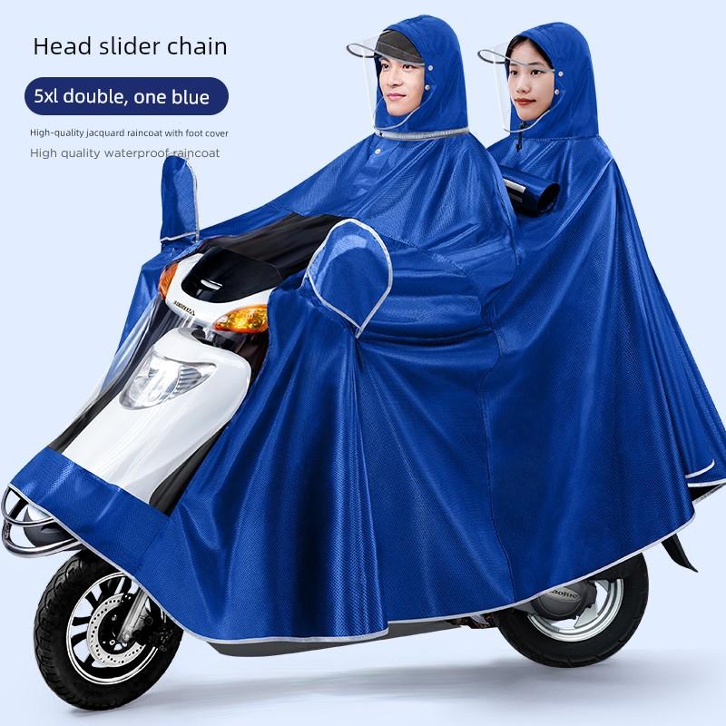 Raincoat for Electric Scooters and Motorcycles, Men's 2022 New Long Model, Full-Body Storm-Proof, Women's Double-Person Electric Bike Rain Poncho