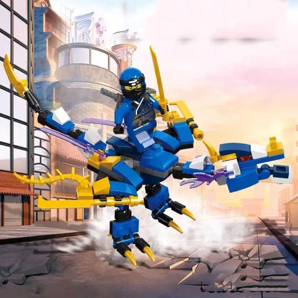 Dragon de acțiune Mini figurine Păpuși Blocuri de construcție Cărămizi Model Aniversare Crăciun Cadouri de ziua copiilor pentru copii băieți