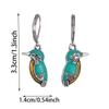 Vintage Ethnic Style Oil Drip Process Kingfisher Bird Earrings For Women  New Bohemian Green Animal Dangle Earrings Jewelry