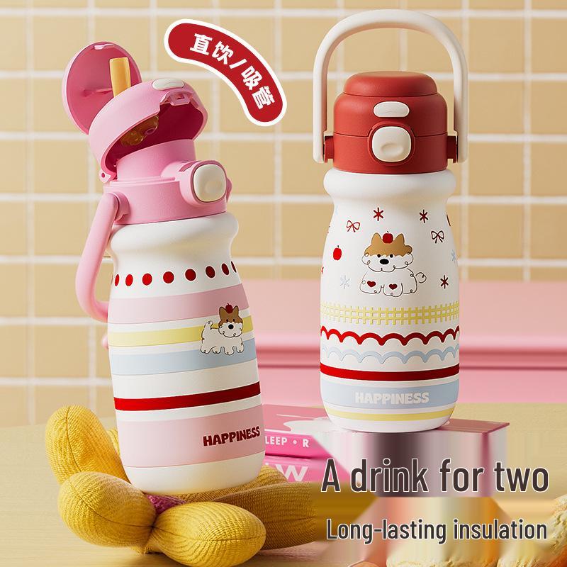 520ml Cute Insulated Straw Cup