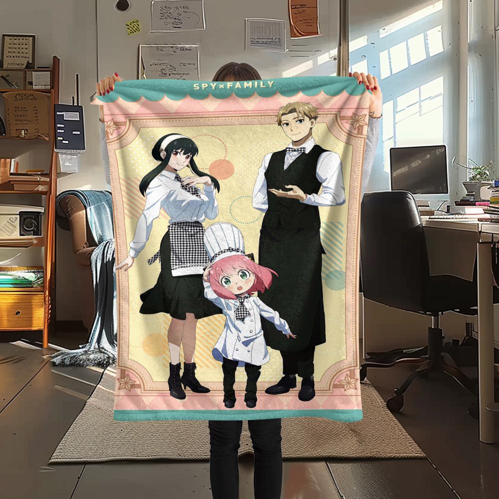 1Pc Cartoon Print Flannel Blanket, High Quality Comfortable for All Seasons, Home Decor, Warmth and Comfort, Perfect for Christmas Birthday Gift