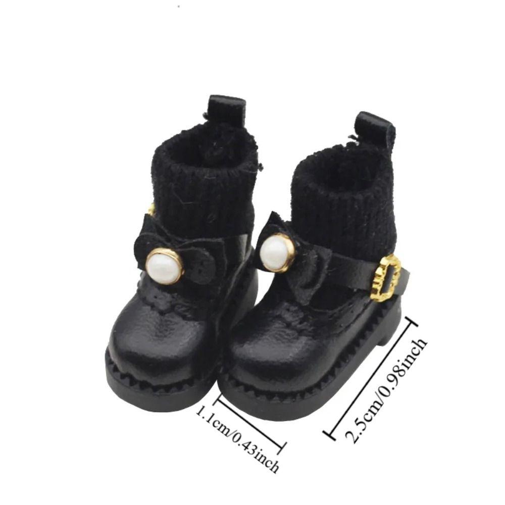 1 Pair Accessories Bow Tie Obitsu 11 Boots Mini GSC 1/12 Bjd Leather Shoes Cute Fashion 1/12 Bjd Boots Children