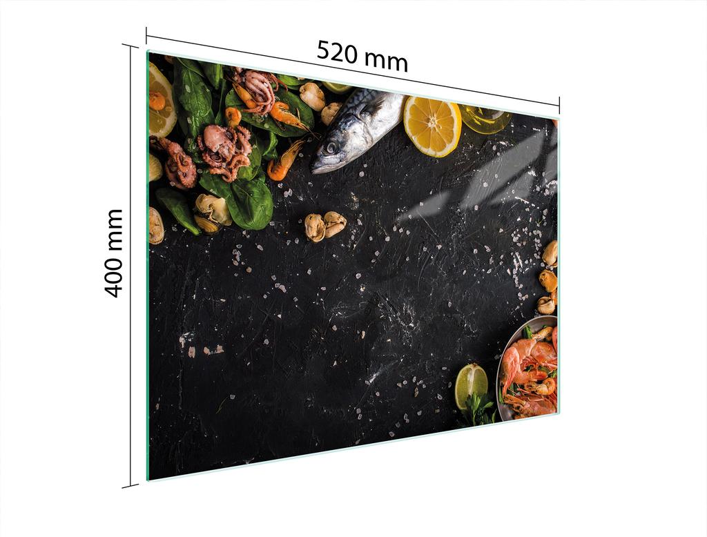 SZKLANA DESKA DO KROJENIA 52x40 RYBA