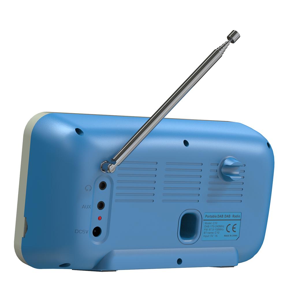 C10 LCD Display Radio Digital Desk Alarm Clock Radio DAB DAB+ FM Bluetooth Broadcasting Digital Radio with Telescopic Antenna