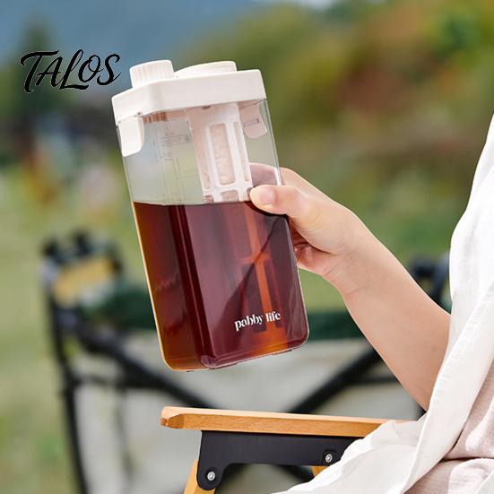 Plastik Eisteebereiter Kaltbrühkaffee mit Filter & luftdichtem Deckel, Klares, auslaufsicheres Krugglas, Skalen, Geschenke für Liebhaber