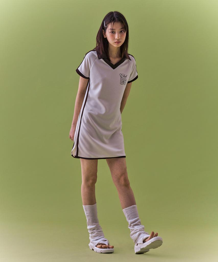 FANCY CLUB [Nf] Lottie Line Jersey Dress_(Ivory)_F24Qd876