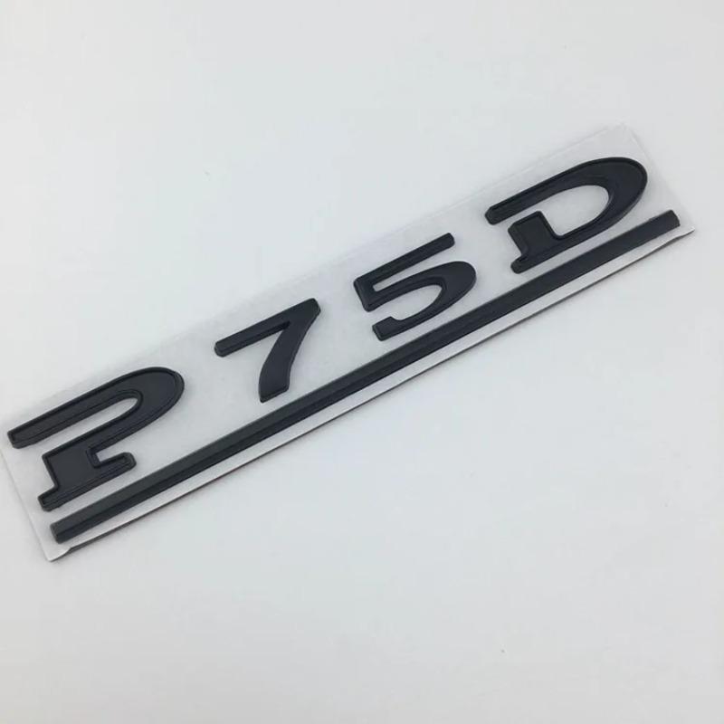 P75D P85D P90D Unterstrichene ABS-Buchstaben-Emblem für Model 3 Model X Model S Autostyling Kofferraumemblem Aufkleber Rot Schwarz