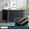 Black Wood Grain Self-Adhesive Wallpaper for Furniture and Countertops - Waterproof and Moisture-Proof Renovation Film