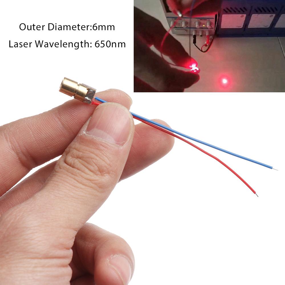 5pcs Adjustable Laser Diode 650nm 6mm 3/5V 5 Million Watt  Red Point Line Laser Diode Module Red Copper Head