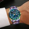 Dual Calendar Waterproof Stainless Steel Strap Watch Business Casual Men's Stainless Steel Watch Color Changing Dial