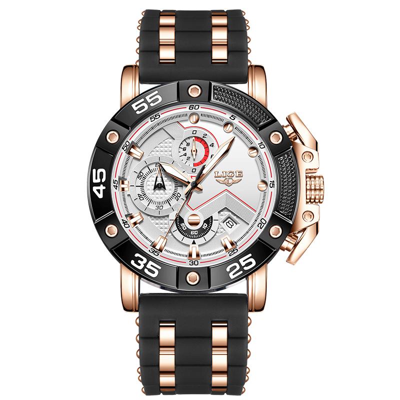 New Original Brand Luxury Quartz Watches For Men Fashion Military Silicone Big Dial Watch Men Sports Waterproof Chronograph