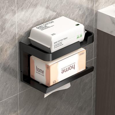 Toilet Paper Holder Tissues Storage Rack Bathroom Kitchen Wall Roll Paper Phone Storage Rack Wall Mounted Paper Roll Holder