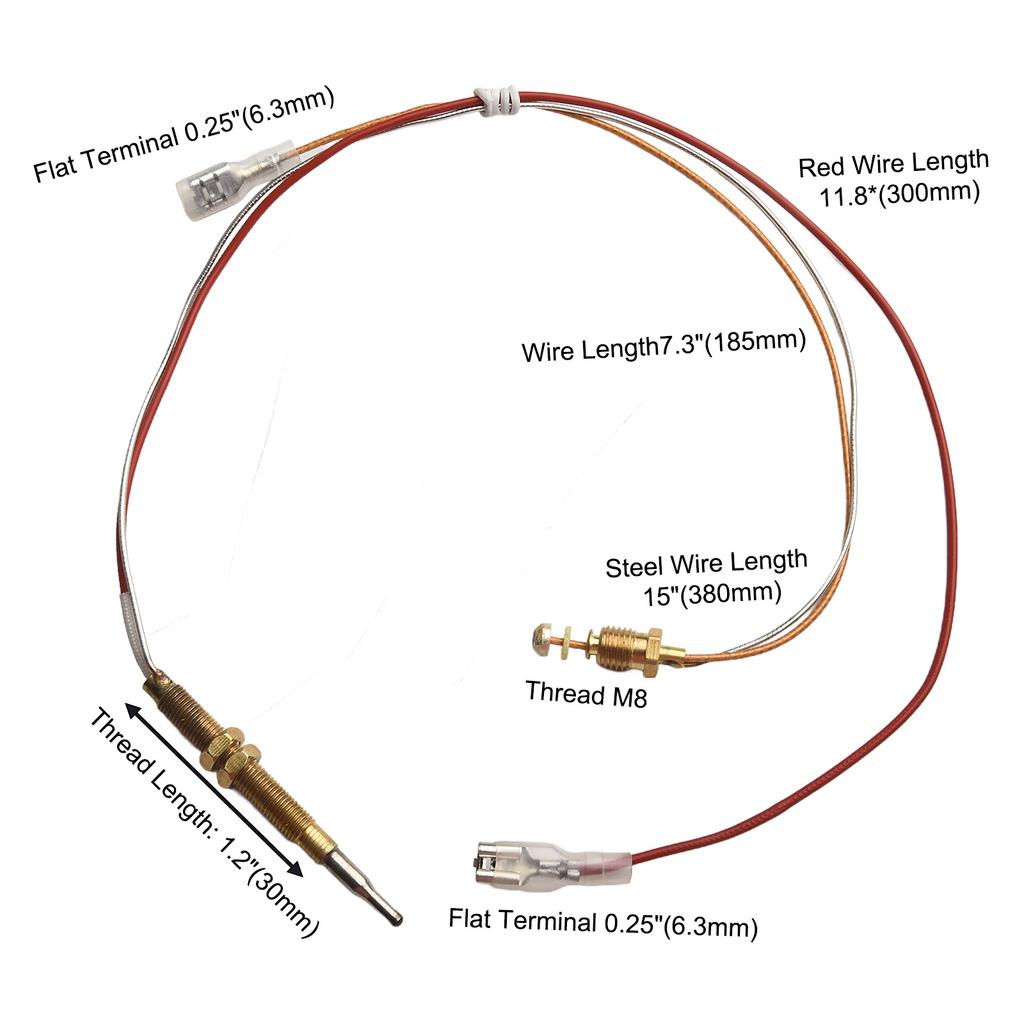 400/600mm Universelles Thermoelement Terrassenheizkopf Gewinde Thermoelement Gasheizung Außenheizung Ersatzteil