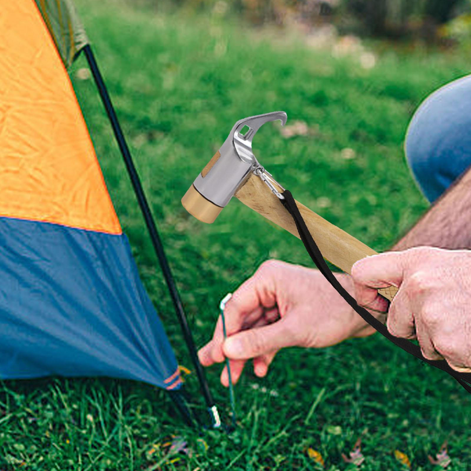 

Camping Tent Hammer with Stake Remover Heavy Duty Portable Peg Puller Mallet