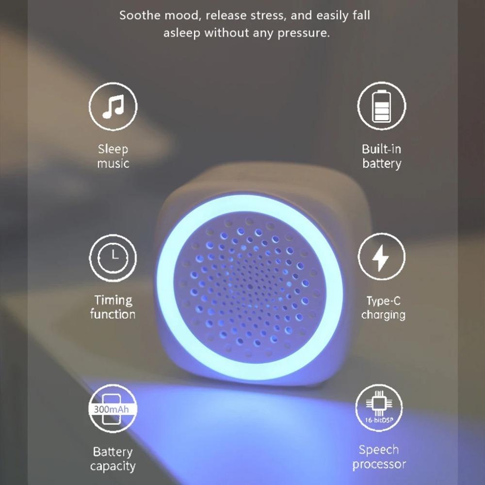 with RGB Lighting Sleep Sound Player Night Light White Sleep Machine  for Sleep And Concentration