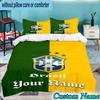 Custom Name Brazi Football Team 3PCS Bedding Set For Bedroom Dormitory,Including 1pc Duvet Cover And 2pcs Pillowcases Large size Fan gift