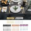 EIOLWJIEO 6pieces Elegant Appearance Stainless Steel Set Durable For Stylish Dining Convenient Storage Serving Spoons Sets, golden