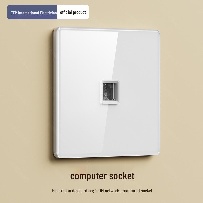 Smart White Glass 2-Gang Switch Panel, Single Fire, Voice-Controlled, Mijia APP Compatible.