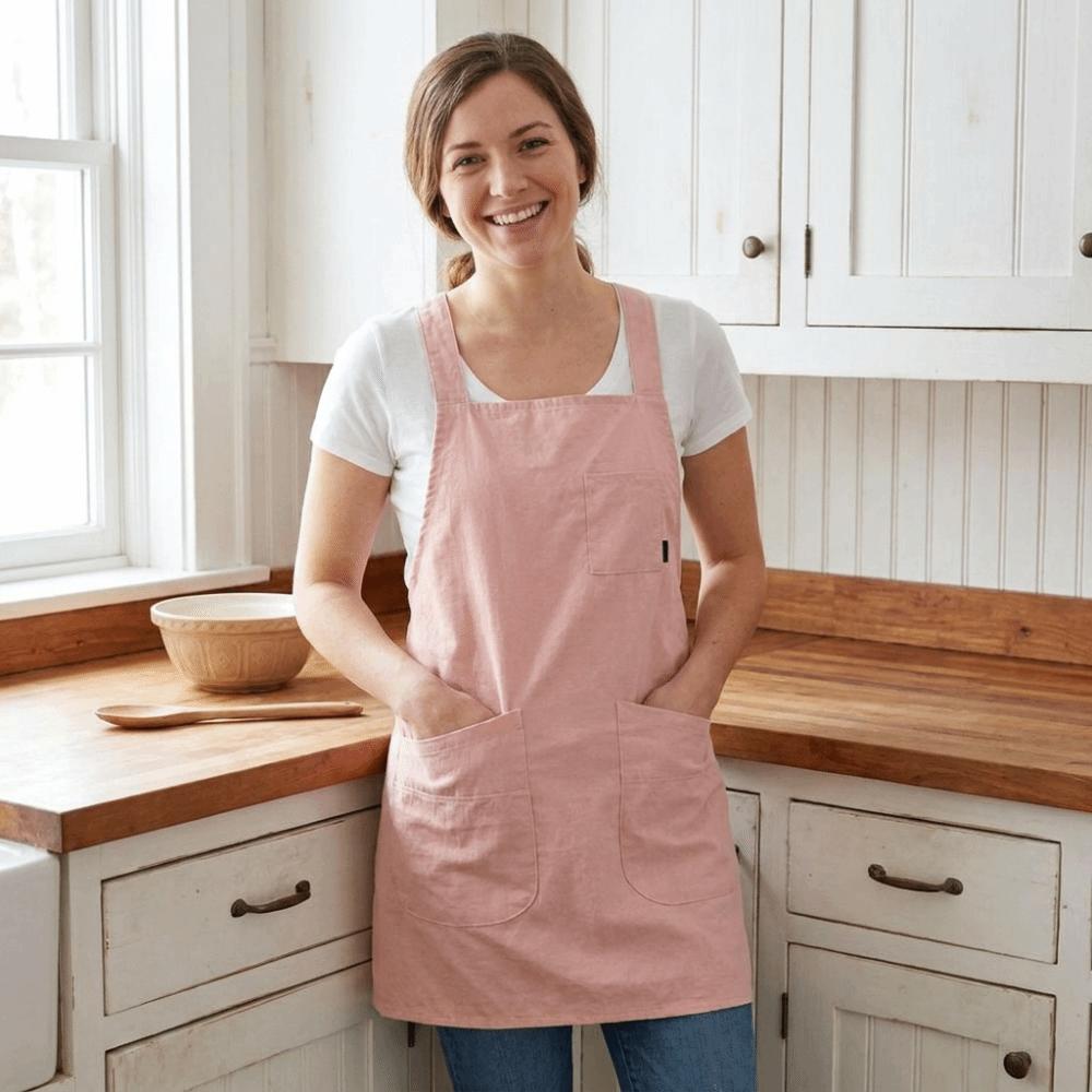 Oil-Proof Sleeveless Apron with Pocket Dirt-Resistant Workwear Simple Vest-Style Apron  Baking