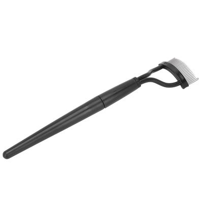 Eyelash Comb Folding Reusable Stainless Steel Eyelash Separator with Cover Cosmetic Tool Black