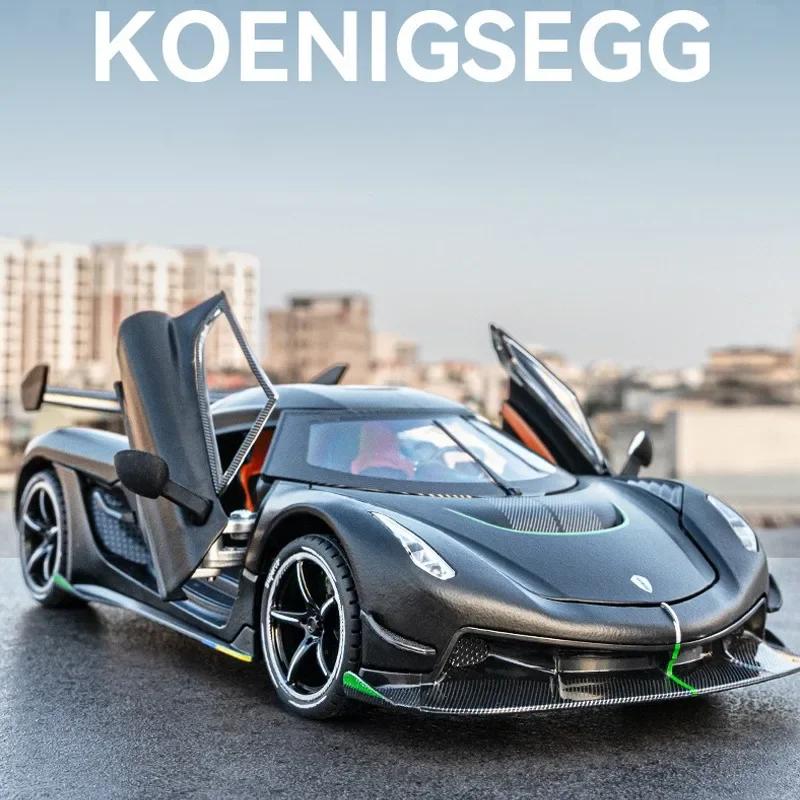 Pressofuso 1:Modellino Auto Sportiva Jesko Scala 1:24 Giocattoli Veicoli in Metallo Fuso Suono Luci Collezionismo Decorazione Casa Bambini Ragazzi Voiture