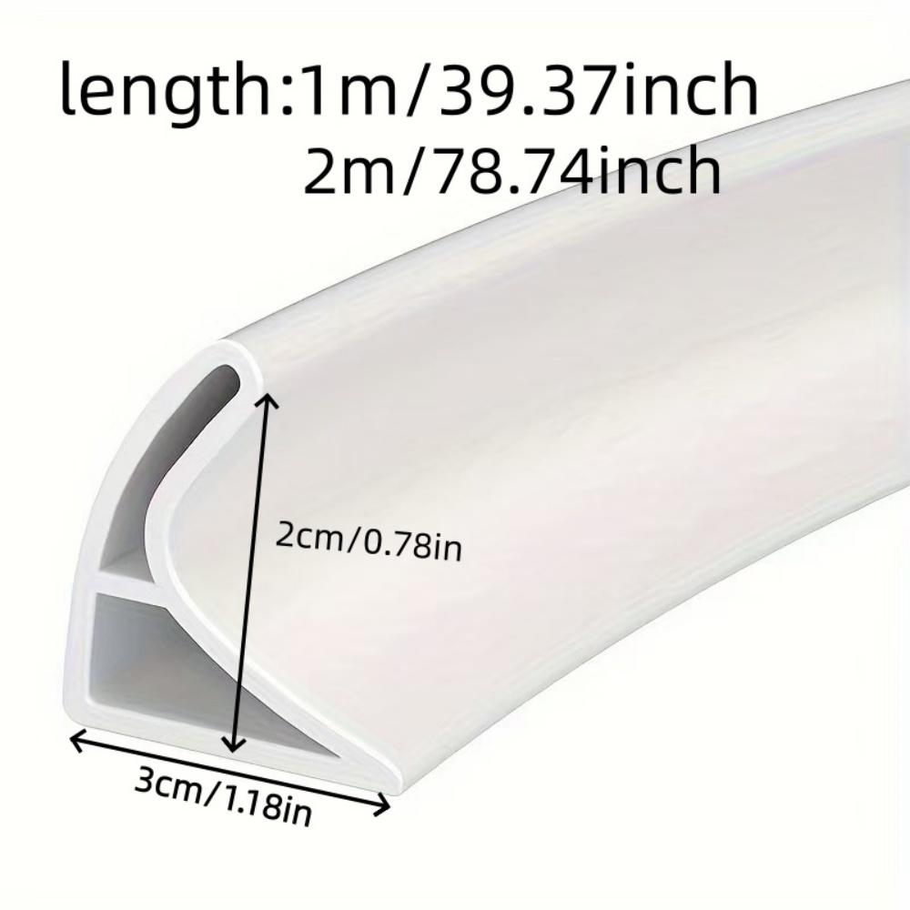 

Shower Threshold Water Guard Dam Shower Water Stopper for Dry And Wet Separation Bathroom Kitchen Sink Bathtub No Leak Non-Slip 1M белый
