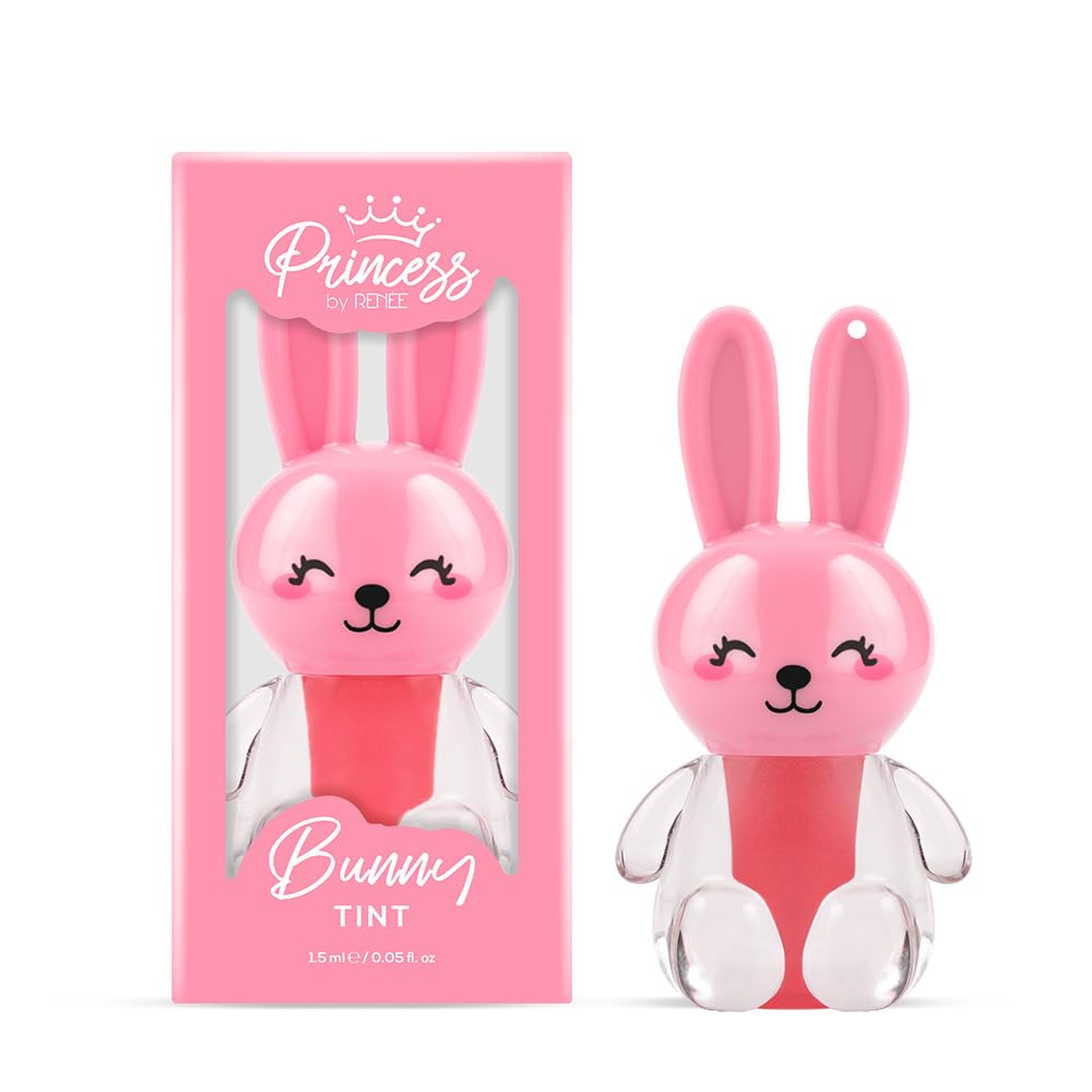 Princess by RENEE Bunny Lip Tint - Pink, for Pre-Teens, Lightweight & Long-Lasting Color, Non-Drying & Nourishing, Water-Based Formula, Blueberry E
