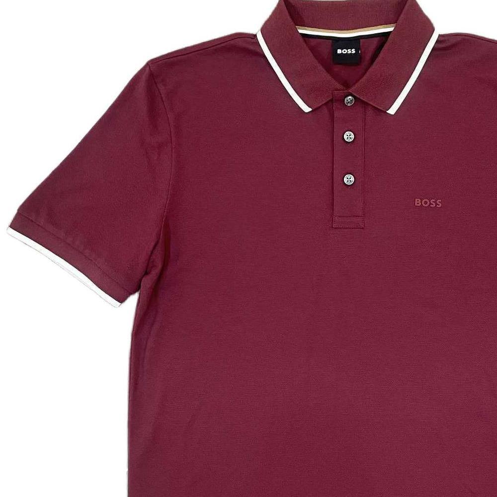 Hugo Boss Polo Shirts Men's Red Polo Collar Moderate Straight Fit 50494697-603